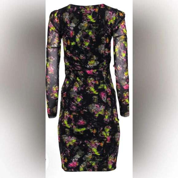 Vintage Jean Paul Gaultier Soleil Mesh Midi Dress, Black Floral, Size Med, NWT - Picture 6 of 7